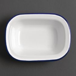 Olympia Enamel Pie Dishes Rectangular 180 x 135mm (6 Pack)