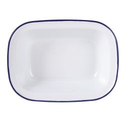 Olympia Enamel Pie Dishes Rectangular 180 x 135mm (6 Pack)