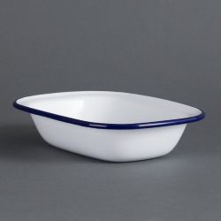 Olympia Enamel Pie Dishes Rectangular 180 x 135mm (6 Pack)