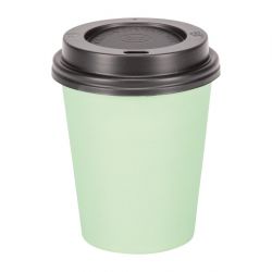 Fiesta Recyclable Coffee Cups Single Wall Turquoise 225ml / 8oz (1000 Pack)