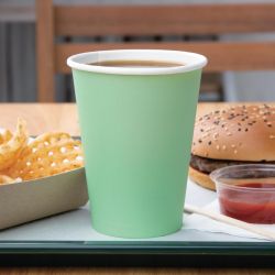 Fiesta Recyclable Single Wall Takeaway Coffee Cups Turquoise 340ml (1000 Pack)