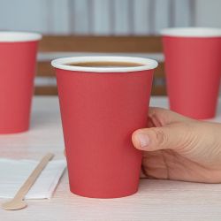 Fiesta Recyclable Single Wall Takeaway Coffee Cups Red 340ml / 12oz (1000 Pack)