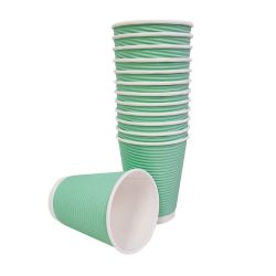 Fiesta Recyclable Coffee Cups Ripple Wall Turquoise 340ml / 12oz (500 Pack)