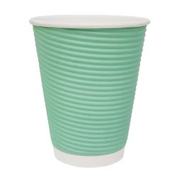 Fiesta Recyclable Coffee Cups Ripple Wall Turquoise 340ml / 12oz (500 Pack)