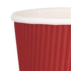Fiesta Recyclable Coffee Cups Ripple Wall Red 225ml / 8oz (500 Pack)