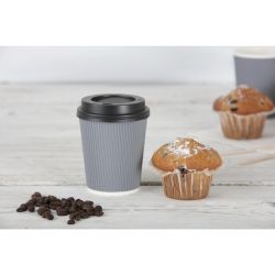 Fiesta Recyclable Coffee Cups Ripple Wall Charcoal 225ml / 8oz (500 Pack)