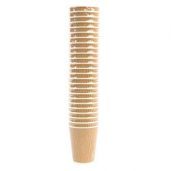 Fiesta Recyclable Coffee Cups Ripple Wall Kraft 340ml / 12oz (25 Pack)