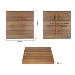 Bolero Pre-drilled Square Tabletops Rustic Oak