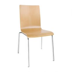 Bolero Square Back Sidechair Natural Finish (4 Pack)