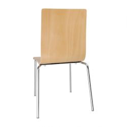 Bolero Square Back Sidechair Natural Finish (4 Pack)