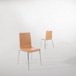 Bolero Square Back Sidechair Natural Finish (4 Pack)