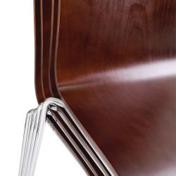 Bolero Square Back Side Chair Dark Chocolate Finish (4 Pack)