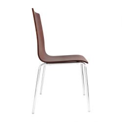 Bolero Square Back Side Chair Dark Chocolate Finish (4 Pack)