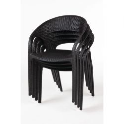 Bolero PP Rattan Wraparound Armchairs (4 pack)