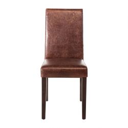 Bolero Faux Leather Dining Chair Antique Brown (2 pack)