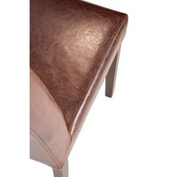 Bolero Faux Leather Dining Chair Antique Brown (2 pack)