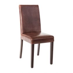 Bolero Faux Leather Dining Chair Antique Brown (2 pack)