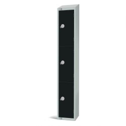 Elite Three Door 300mm Deep Lockers Black
