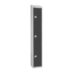 Elite Three Door 300mm Deep Lockers Graphite Grey