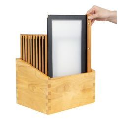 Securit Wood Spine American Style Menu Covers and Storage Box A4 Black (Pack of 20)