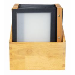 Securit Wood Spine American Style Menu Covers and Storage Box A4 Black (Pack of 20)