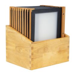 Securit Wood Spine American Style Menu Covers and Storage Box A4 Black (Pack of 20)