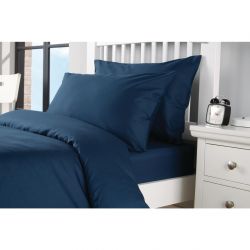 Mitre Essentials Spectrum Housewife Pillowcase Navy (Pack of 2)
