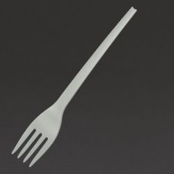Vegware Lightweight Compostable CPLA Forks White (Pack of 50)