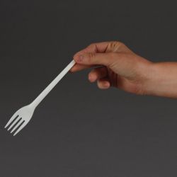 Vegware Lightweight Compostable CPLA Forks White (Pack of 50)