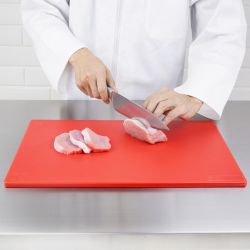 Hygiplas Low Density Antibacterial Chopping Board Red 450x300x10mm