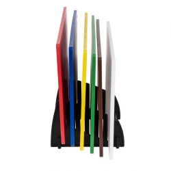 Hygiplas Low Density Chopping Board Set with Rack 450x300x10mm (6 Pack)