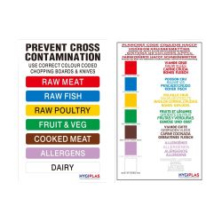 Hygiplas Low Density Chopping Board Set with Rack 450x300x10mm (6 Pack)