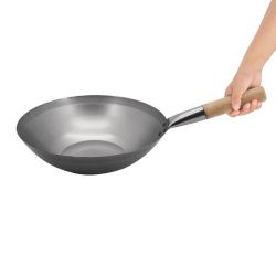 Vogue Mild Steel Wok Flat Base 330mm
