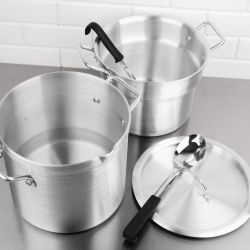 Vogue Aluminium Double Boiler Pan With Lid 28cm