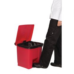 Rubbermaid Step-On Pedal Bin Red 30.5Ltr