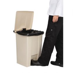 Rubbermaid Step-On Pedal Bin Beige 45.5Ltr