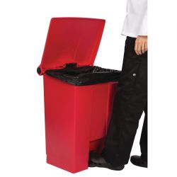 Rubbermaid Step-On Pedal Bin Red 68Ltr