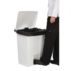 Rubbermaid Step-On Pedal Bin White 68Ltr