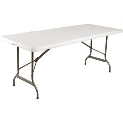 Special Offer Bolero PE Centre Folding Table 6ft with Two Folding Benches