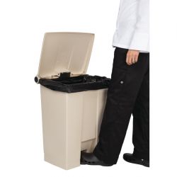 Rubbermaid Step-On Pedal Bin Beige 68Ltr