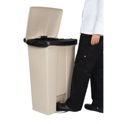 Rubbermaid Step-On Pedal Bin Beige 87Ltr