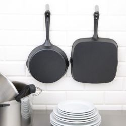 Vogue Square Cast Iron Ribbed Skillet Pan 24cm
