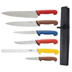 Hygiplas Colour Coded 6-Piece Chef Knife Set with Wallet
