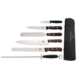 Victorinox 6-Piece Rosewood Knife Set with 20cm Chef Knife with Wallet