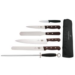 Victorinox 6-Piece Rosewood Knife Set with 25cm Chef Knife & Wallet