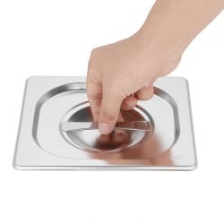 Vogue Stainless Steel Gastronorm Tray Set with Lids 1/6