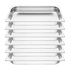 Vogue Stainless Steel 1/1 Gastronorm Trays 65mm (6 pack)