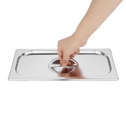 Vogue Stainless Steel Gastronorm Tray Set 3 x 1/3 with Lids