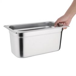 Vogue Stainless Steel Gastronorm Tray Set 3 x 1/3 with Lids