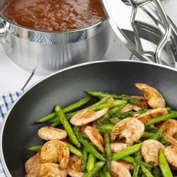 Nisbets Essentials Cook Like A Pro Stainless Steel & Aluminium 4-Piece Saucepan & Frying Pan Set (Pack of 4)